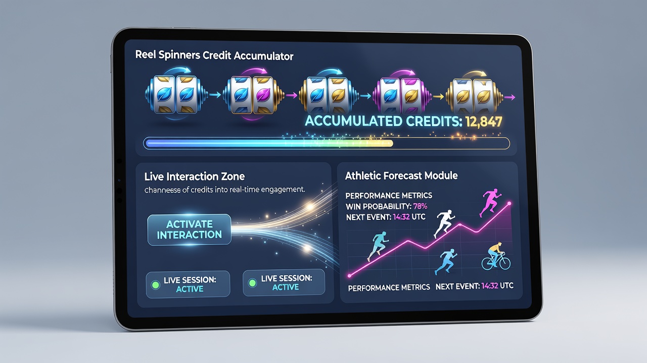 Mobile app interface showing credit transfer from slot reels to live dealer and sports betting sections on a smartphone screen