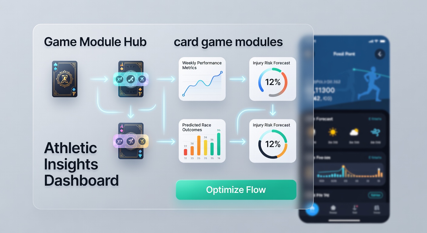Close-up view of optimized mobile interface elements linking card hand summaries to live athletic forecast widgets
